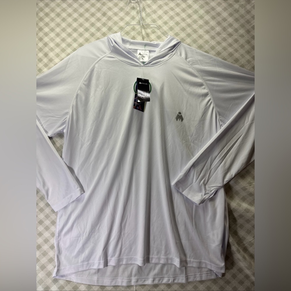 NWT Mens Midubi Exercise Shirt With Sun Protection Long Sleeve Quick White 2XL